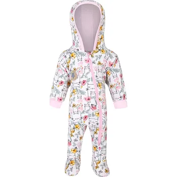 Dětský overall Little Angel Overal podšitý BIO DR Outlast® - natur kočky/růžová baby Velikost oblečení: 62