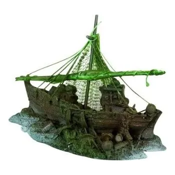 Dekorace do akvária Dekorace Flamingo Rybářská loď 19cm