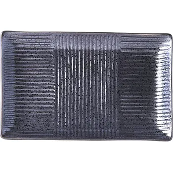 Talíř Talíř na sushi a sashimi LINES 21 x 13 cm, černá, MIJ - doprava zdarma od 2999 Kč