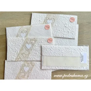 Pod Rukama Dárková obálka zdobená s kartou - svatební 1