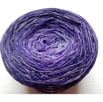 Příze Fialové ombré merino 2-nitka 1500m s mohérovou nitkou (Duhové klubko Fialové ombre merino)