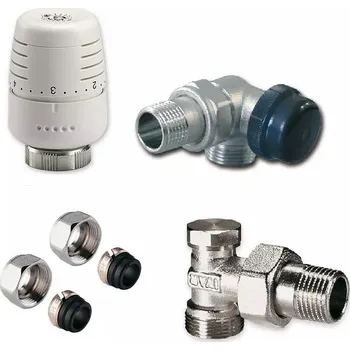 Ventil Ivar CS KIT Sada pro koupelnová otopná tělesa, úhlový, 1/2"xEK