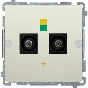 Elektrická zásuvka SIMON BMGEK2.01/12 dvojitá ekvipotenciální zásuvka béžová