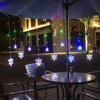 Vánoční osvětlení 11323 světelný závěs s vločkami 138 LED vícebarevný