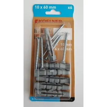 Hmoždinka BL-hmoždinka uni.10x60+vrut 6.0x60 á6ks