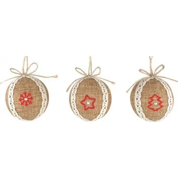 Vánoce Baňka z juty 6 cm