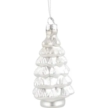 Vánoce Stromeček skleněný stříbrný 11 cm