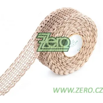 Stuha Stuha jutová 4 cm x 10 m - přírodní (vzor krajka)