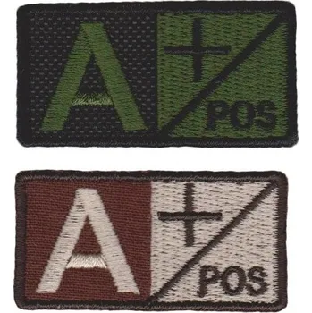 Nášivka NAVYS Označení krevní skupiny A+ velcro suchý zip Barva: B-65 oliv