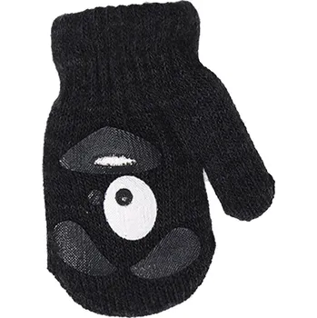 Rukavice BeSnazzy pletené dětské rukavičky zateplené s obrázkem - chlapecké - tmavě šedé, velikost: 12cm