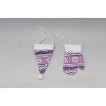 Vánoční dekorace Rukavice, čepice na zavěšení (106299 015 DEBN0782 rukavice,čepice)