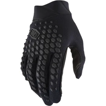 Moto rukavice Motokrosové a MTB rukavice 100% GEOMATIC 10026-00000-04 černé - pár (Nastavitelné zapínání zápěstí, dvouvrstvá dlaň )