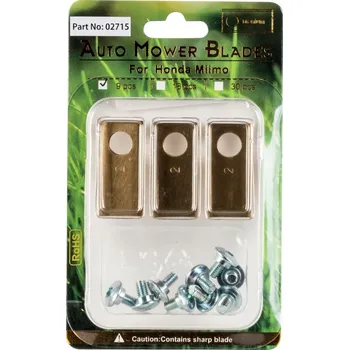 Sada 9 ks titanové nože Longlife 39 mm pro robotické sekačky Honda Miimo se šroubky