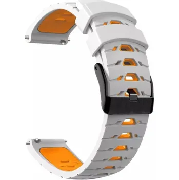 eses Silikonový vzorkovaný řemínek - Bílo oranžový, 20 mm