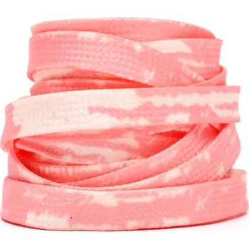 Tkaničky do bot Široké tkaničky do bot batikované, jeden pár - Lososovo bílé, 120 cm