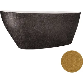 Vana Besco Volně stojící vana z litého mramoru Goya Glam 140x62 (160x70, 170x72) Barva: Bílá/zlatá, Rozměry (cm): 160x70,5