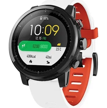 Příslušenství k chytrým hodinkám Silikonový Řemínek Na Hodinky - 22 Mm Barva: Bílo-Červená