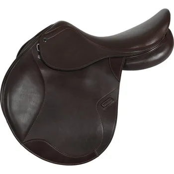 Jezdecké sedlo EQUESTRO Sedlo skokové Meredith Equestro, tmavě hnědé Velikost posedlí: 18", Šířka komory: střední