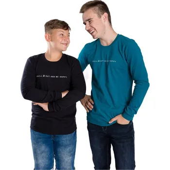 Chlapecké tričko Bettymode Chlapecké tričko CHILL OUT dlouhý rukáv, černá, 152