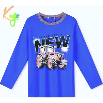 Chlapecké tričko modré Kugo MC3789 (Chlapecké tričko dlouhý rukáv)