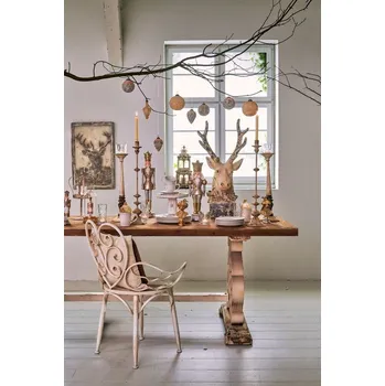 Vánoce Dekorativní soška Louskáčka stříbrno zlatá - Ø 12*56 cm