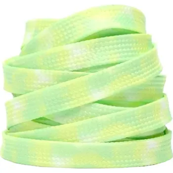 Tkaničky do bot Široké tkaničky do bot batikované, jeden pár - Zeleno žluté, 120 cm