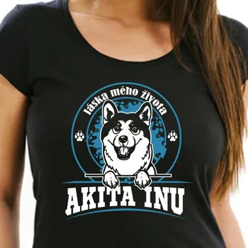 STRIKER Dámské tričko Akita Inu Barva: Černá, Velikost: XL