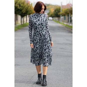 Dámské šaty Broadway dámské midi šaty Celenia zvířecí vzor šedé Velikost: S