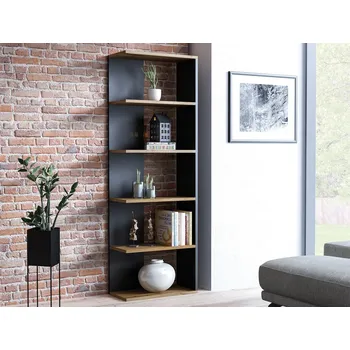 Komoda Regál KORINA dub wotan/černá