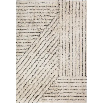 Koberec Bavlněný koberec 200x300 cm Broste ELVIRA - béžový/černý černá