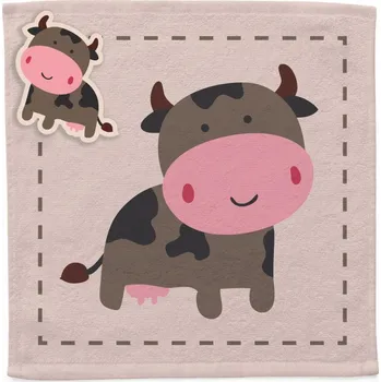 Dekorativní polštářek Ručník dětský Kravička 30 x 30 cm