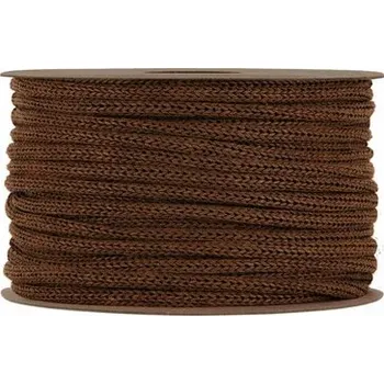 Stuha Pletená šňůra 4 mm - hnědá - 1m