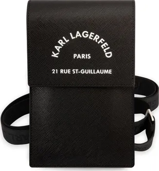 Pouzdro na mobilní telefon Karl Lagerfeld Saffiano Rue Saint Guillaume Wallet Phone Bag černé