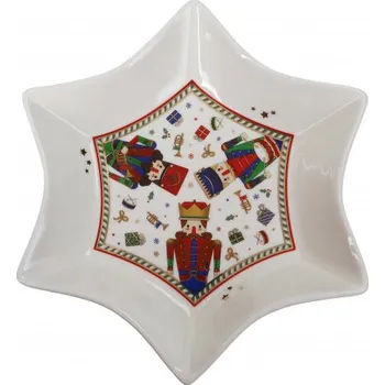 Vánoční porcelánová mísa Lo Schiaccianoci ve tvaru hvězdy 20,5cm BRANDANI (barva - porcelán, barevné)