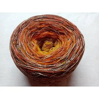 Příze Merino Včelí úl 3-nitka 1000m s nopkovou nitkou (Duhové merino klubko s nopky Včelí úl)