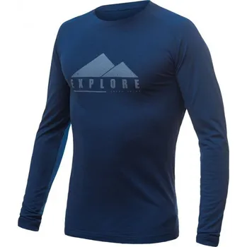 cyklistický dres Triko dlouhé pánské SENSOR MERINO AIR PT EXPLORE tmavě modré XL