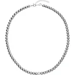 Perlový náhrdelník šedý s Preciosa krystaly 32063.3