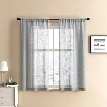 Obývací stěna Moderní krátké záclony - 01 šedý,100cm x 130cm,Tunel