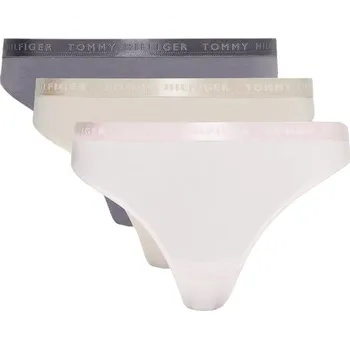 Dámské spodní prádlo TOMMY HILFIGER DÁMSKÁ TANGLA THONG (EXT SIZES) 3P GRAPHITE/BEIGE/PINK UW0UW04480 0R4 Velikost: XS