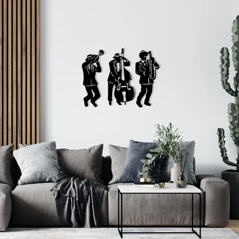 Obraz ASIR Nástěnná dekorace kov JAZZMEN 61 x 47 cm