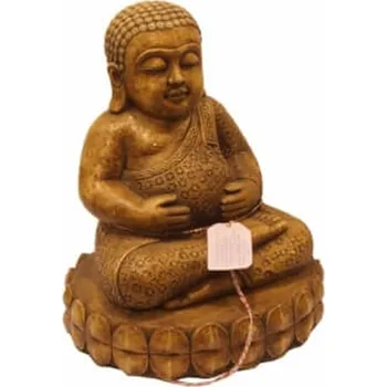 Zahradní dekorace Soška beton Buddha Hotei 48 cm hnědá