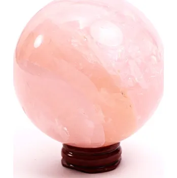 Drahý kámen Magieprirody.cz Růženín koule 74 mm 549 g přírodní kámen + dřevěný podstavec #B93
