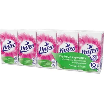 Papírové kapesníky LINTEO 3-vrstvé bílé 10x10ks