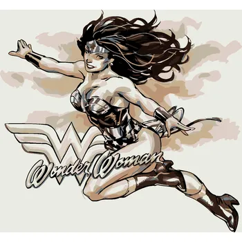 Dětské zboží ZUTY Malování podle čísel - WONDER WOMAN ČERNOBÍLÝ PLAKÁT IV Rozměr: 40x50 cm, Rámování: bez rámu a bez vypnutí plátna