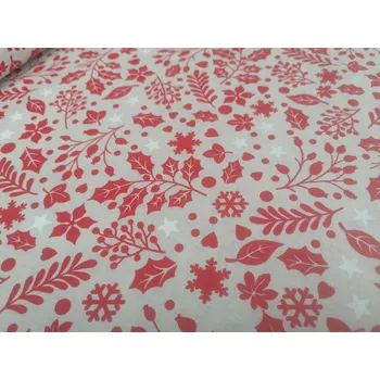 BYTEMA Bavlněná látka CESMINA červená šíře 160 cm