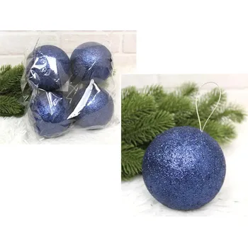 Vánoční ozdoba Vánoční ozdoba - 10 cm MODRÁ - sada 4 ks