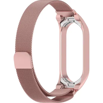 Příslušenství k chytrým hodinkám Ocelový řemínek milánský tah pro Mi Band 7 Barva: Růžová
