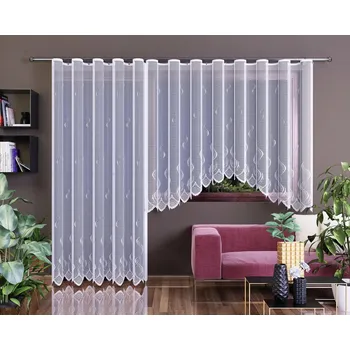 Záclona Kusová záclona IRMA jednobarevná bílá, výška 160 cm x šířka 400 cm (na okno)