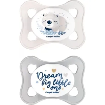 dudlíky Dudlík silikonový plochý Canpol 2ks - MINI SOOTHER KOALA šedý - 0-2měs.