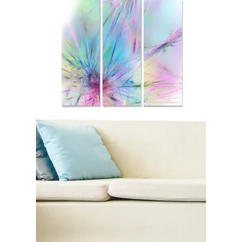 Obraz ASIR Obraz na MDF 3ks RŮŽOVO-MODRÁ ABSTRAKCE 20 x 50 cm